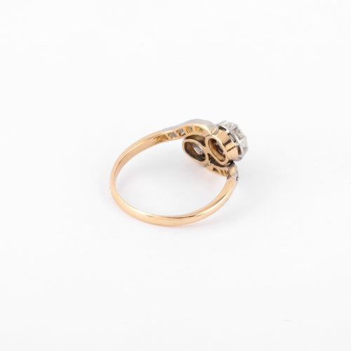 Bague Toi & Moi - Bague en platine, or jaune et diamants 58 Facettes