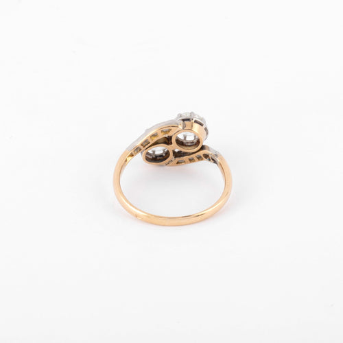 Bague Toi & Moi - Bague en platine, or jaune et diamants 58 Facettes