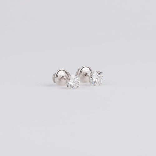 Boucles d'oreilles Boucles d'oreilles en or gris et diamants taille moderne 58 Facettes