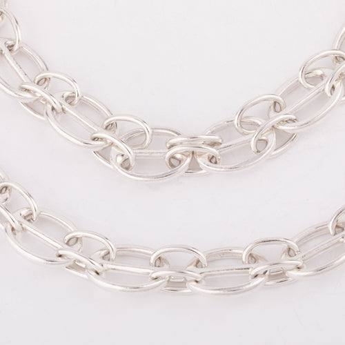 Collier Hermès - Sautoir en argent 58 Facettes 1