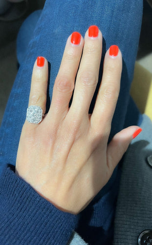 Bague Bague rectangulaire en platine et diamants 58 Facettes 1