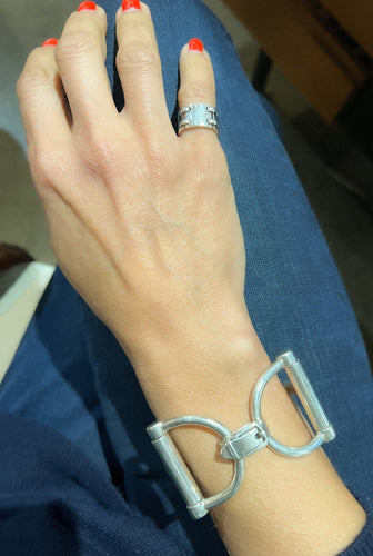 Bracelet Hermès Mors - Bracelet articulé en argent 58 Facettes 1