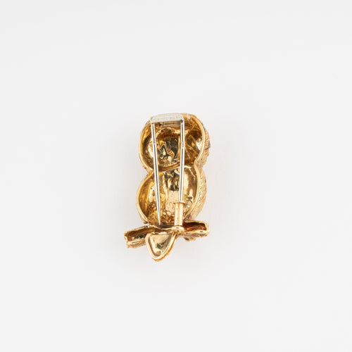 Broche Hermès - Broche Chouette en or jaune 18k 58 Facettes 1