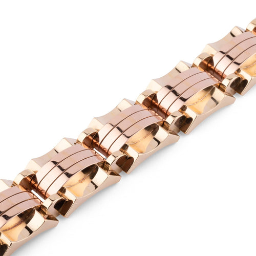 Bracelet Bracelet Tank en or jaune et rose 58 Facettes 1