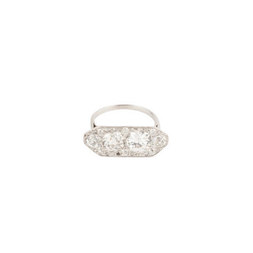 Anillo Art Deco diamantes rectangulares