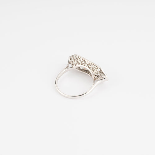 Bague Art déco - Bague rectangulaire en platine et diamants 58 Facettes 1