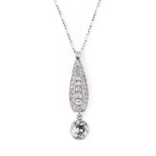 Pendentif Pendentif Art déco en platine et diamants 58 Facettes 1