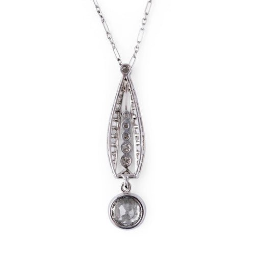 Pendentif Pendentif Art déco en platine et diamants 58 Facettes 1