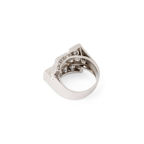Bague Art déco - Bague en platine et diamants 58 Facettes 1