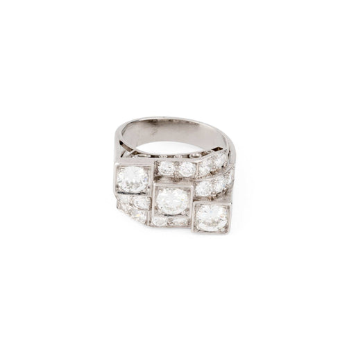 Bague Art déco - Bague en platine et diamants 58 Facettes 1