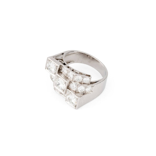 Bague Art déco - Bague en platine et diamants 58 Facettes 1