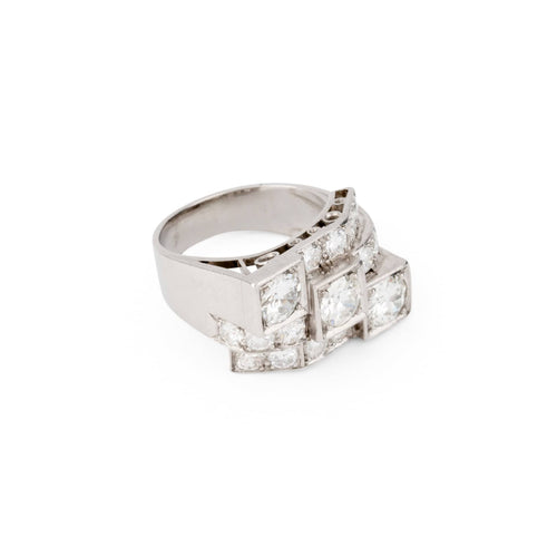 Bague Art déco - Bague en platine et diamants 58 Facettes 1