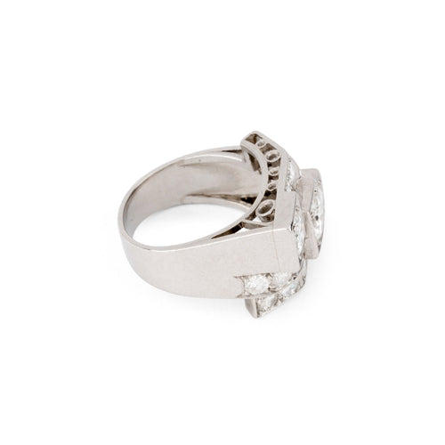 Bague Art déco - Bague en platine et diamants 58 Facettes 1
