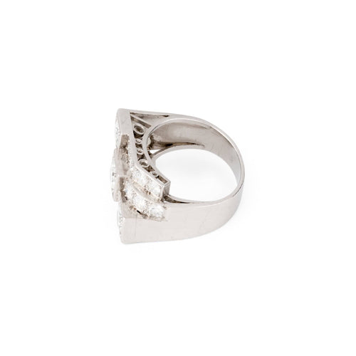 Bague Art déco - Bague en platine et diamants 58 Facettes 1