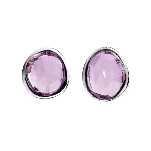 Boucles d'oreilles AITCHES - Boucles d'oreilles Love More en or blanc 18K saphirs violets 58 Facettes GER1041RP