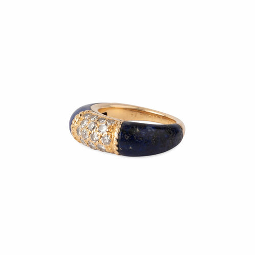 Bague 48 Van Cleef & Arpels Philippine - Bague en or jaune, lapis-lazuli et diamants 58 Facettes 1