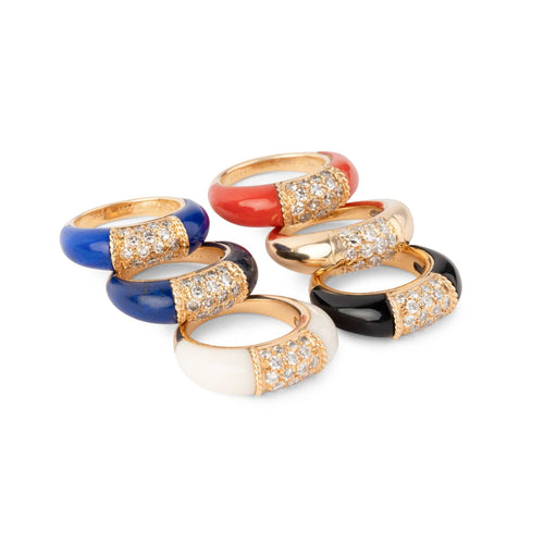 Bague 48 Van Cleef & Arpels Philippine - Bague en or jaune, lapis-lazuli et diamants 58 Facettes 1