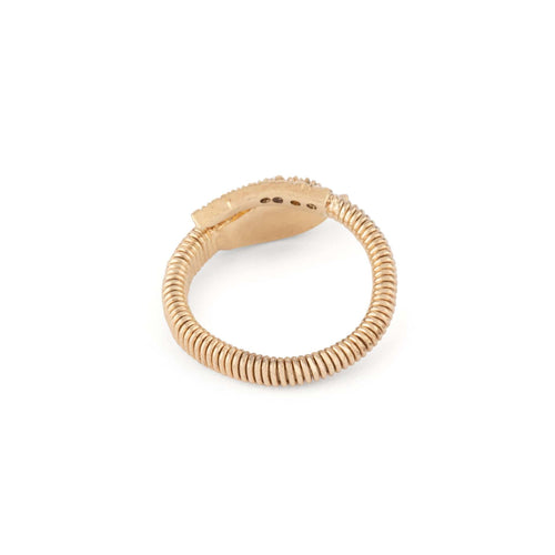 Bague 56 Bague serpent tubogas en or jaune et diamants taille ancienne 58 Facettes 1