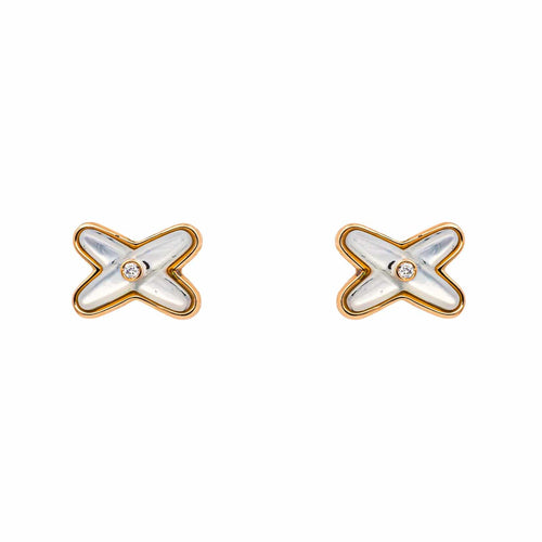 Boucles d'oreilles Chaumet - Boucles d'oreilles Jeux de liens en or rose diamants 58 Facettes 5164829RV