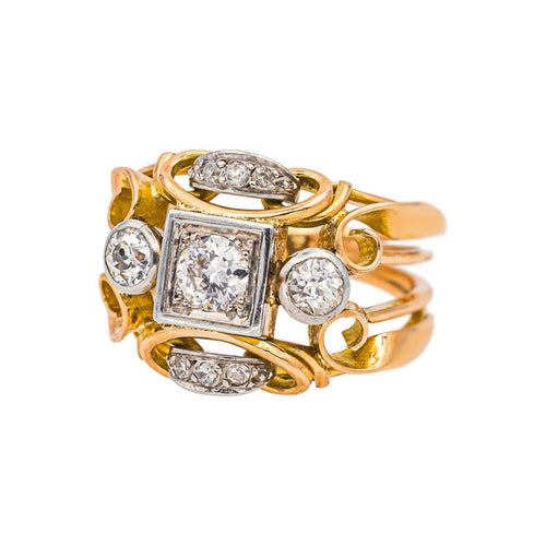 Bague 52 Bague en or rose et platine, diamants 58 Facettes 5281130CN