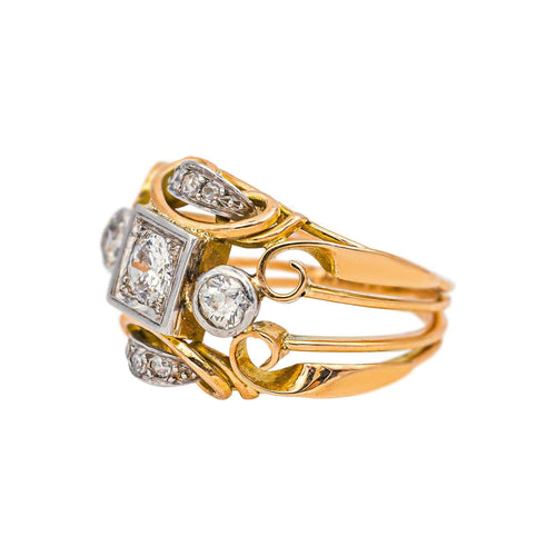 Bague 52 Bague en or rose et platine, diamants 58 Facettes 5281130CN