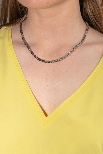 Collier Collier maille palmier en or blanc 58 Facettes 5674619CN