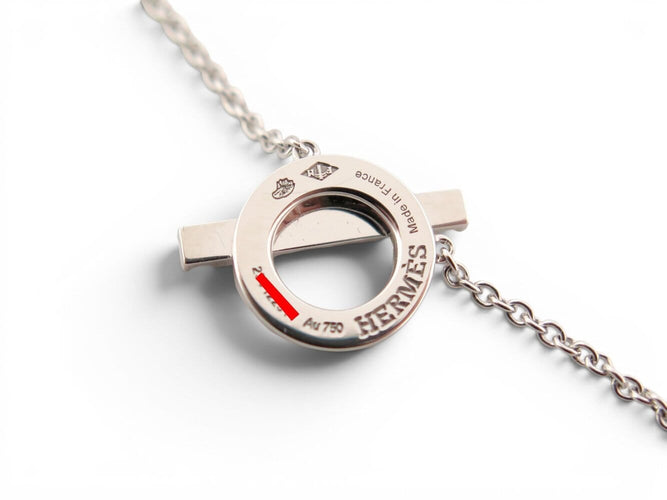 Collier Hermès Finesse - Collier pendentif en or blanc, diamants 58 Facettes 274795