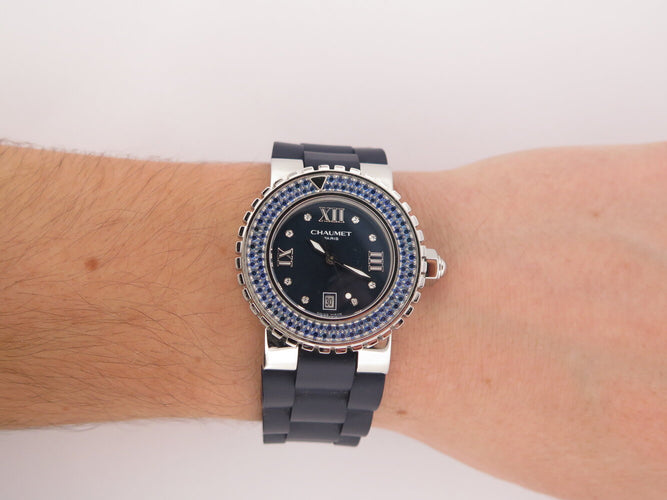 Montre Chaumet Class One - Montre 33 mm en acier, saphirs bleus 58 Facettes 274636