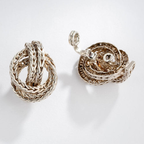 Boucles d'oreilles Hermès - Boucles d'oreilles Collection Vendôme en argent 58 Facettes 1