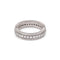 Bague 55 Alliance triple rangs de diamants en or gris 58 Facettes 1