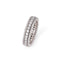 Bague 55 Alliance triple rangs de diamants en or gris 58 Facettes 1