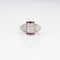 Bague 60 Bague tank - Bague en platine sertie de diamants et rubis calibrés 58 Facettes 1