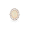 Bague 51 Bague - Bague halo en platine et opale ovale et diamants 58 Facettes 1