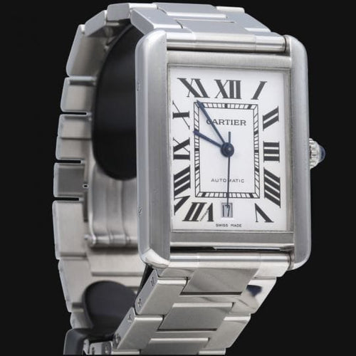 Montre Cartier - Montre Tank Solo XL en acier 58 Facettes MT46662