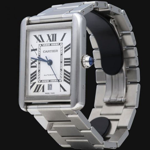 Montre Cartier - Montre Tank Solo XL en acier 58 Facettes MT46662
