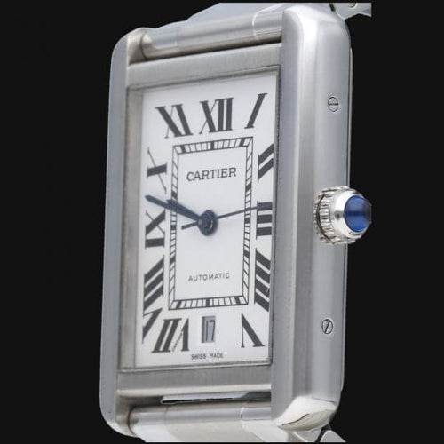 Montre Cartier - Montre Tank Solo XL en acier 58 Facettes MT46662
