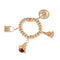 Bracelet Bracelet - Maillon gourmette en or rose 18k avec 4 breloques 58 Facettes 1