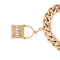 Bracelet Bracelet - Maillon gourmette en or rose 18k avec 4 breloques 58 Facettes 1