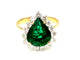 Bague 54 Bague 2 ors 14K émeraude et diamants 58 Facettes VINTAGE BG