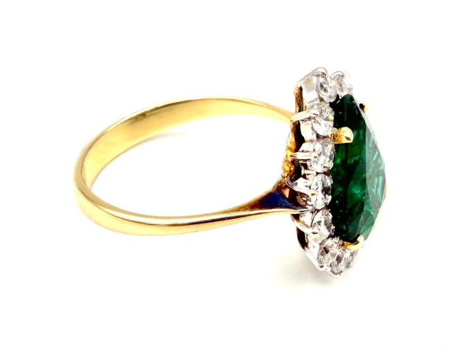 Bague 54 Bague 2 ors 14K émeraude et diamants 58 Facettes VINTAGE BG