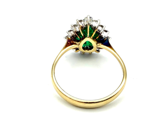 Bague 54 Bague 2 ors 14K émeraude et diamants 58 Facettes VINTAGE BG