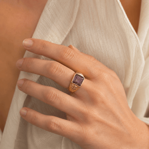 Bague 45 Bague Vintage - Or jaune et améthyste 58 Facettes 1.0001476/1