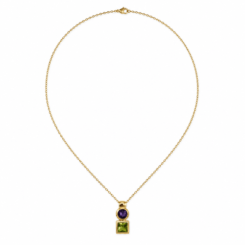 Collier Collier pendentif en or jaune, améthyste et péridot 58 Facettes 1.0001435/1 - 1.0001206/1