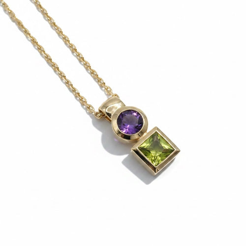 Collier Collier pendentif en or jaune, améthyste et péridot 58 Facettes 1.0001435/1 - 1.0001206/1