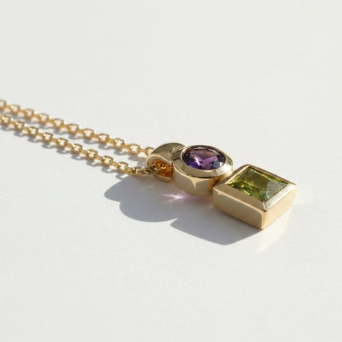Collier Collier pendentif en or jaune, améthyste et péridot 58 Facettes 1.0001435/1 - 1.0001206/1