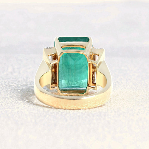 Bague 53 Bague - Émeraude de Colombie et diamants en or jaune 58 Facettes 61300084