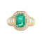 Bague 52 Bague en or jaune avec émeraude de Colombie et diamants 58 Facettes 61300085