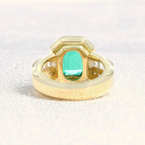 Bague 52 Bague - Émeraude de Colombie et diamants en or jaune 58 Facettes 61300085