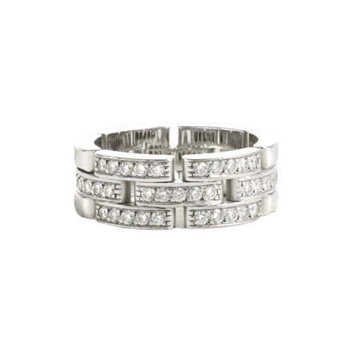 Bague 56 Cartier Maillon Panthère - Bague en or gris et diamants 58 Facettes OC-62100147