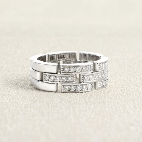 Bague 56 Cartier Maillon Panthère - Bague en or gris et diamants 58 Facettes OC-62100147